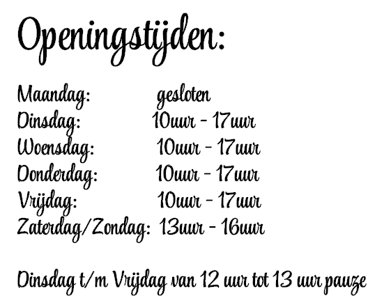 Openingstijden sierlijk