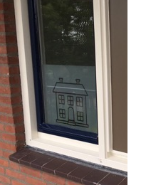 Raamfolie openslaand raam Huisje 3