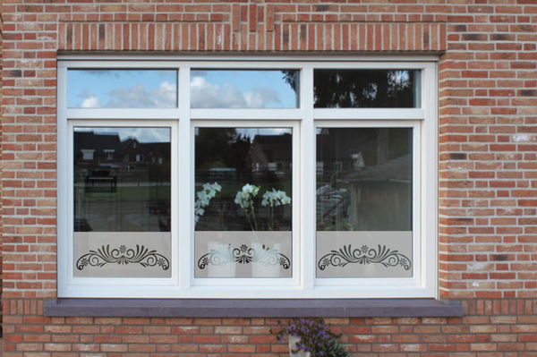 Raamfolie Horizontaal ornament bloemen 2