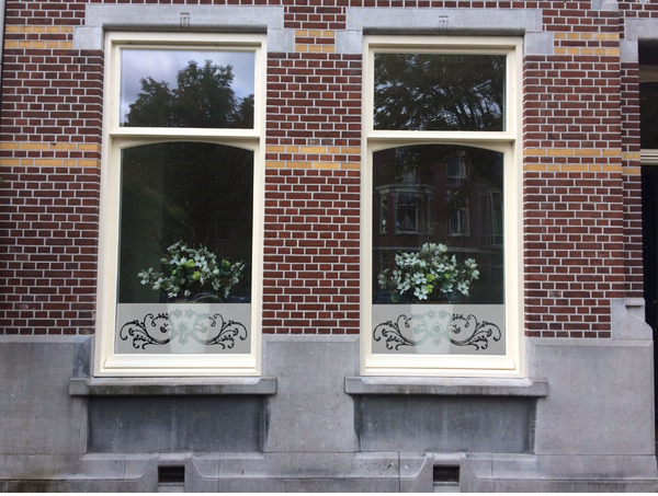 Raamfolie Horizontaal ornament bloemen