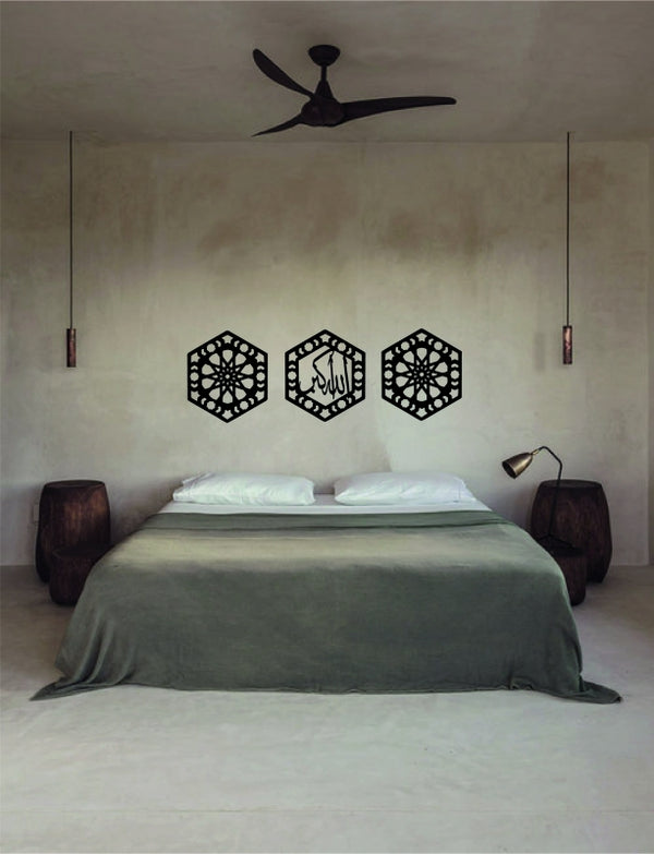 3 stuks Wandpanelen prisma Allahu Akbar