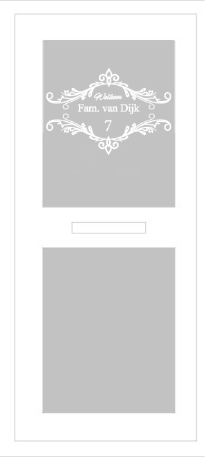 Raamfolie Deur ornament met naam 2