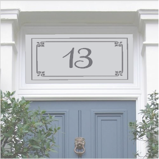 Raamfolie sierlijk met huisnummer