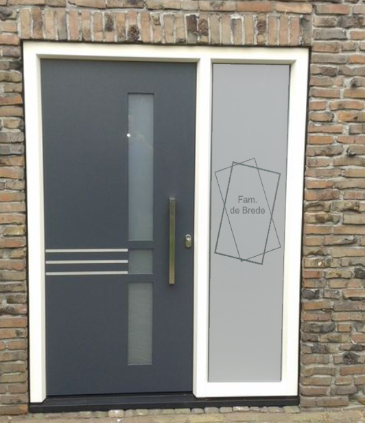 Raamfolie rechthoeken met naam