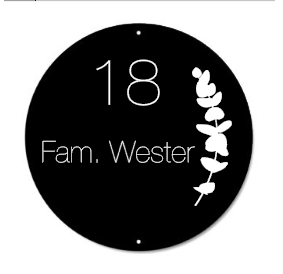 Naambordje rond eucalyptus tak