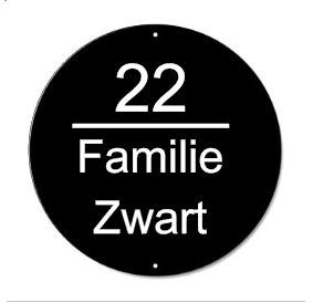 Naambordje rond streep