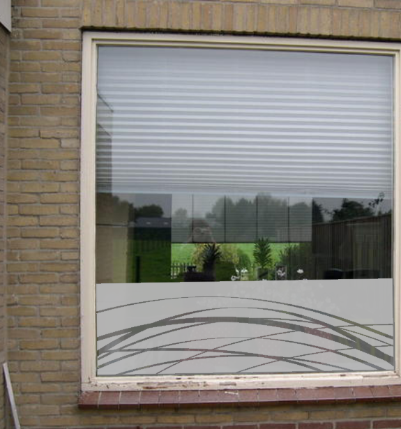 Raamfolie strepen boog