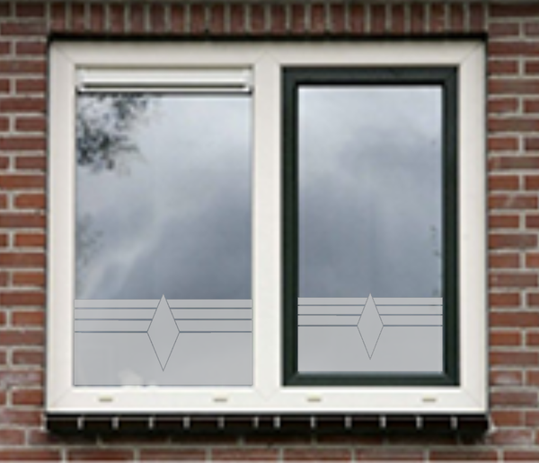 Raamfolie strepen ruit