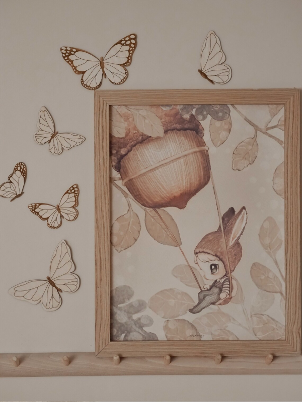 Vlinders gegraveerd 6 stuks