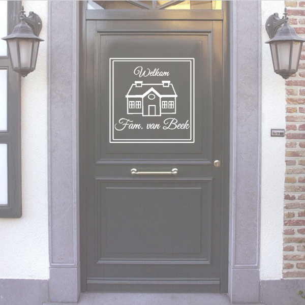 Voordeur sticker huisje 2