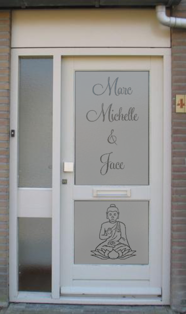 haar persoon Verdrag Raamfolie Deur Buddha smal - www.kija-handmade.nl