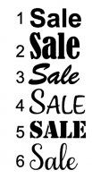 Sticker sale (verschillende lettertypes)