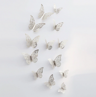 3D vlinders kleur zilver