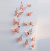 3D vlinders kleur Rosé goud