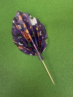 Palm waaier spear met print paars halloween