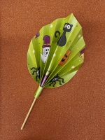 Palm waaier spear met print groen halloween